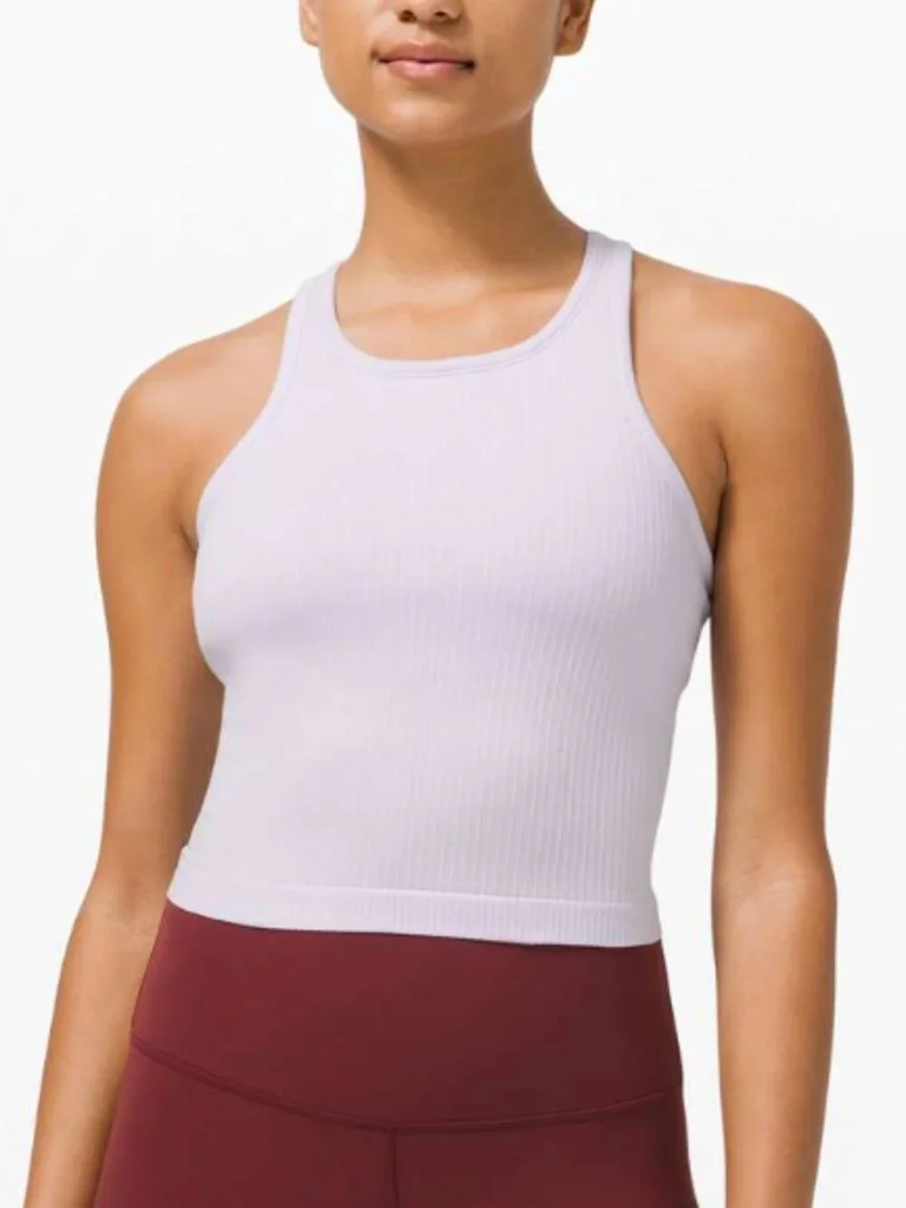 Lululemon Ebb To Street Racerback Crop Tank Top W1CJUS Lavender Dew - Size 6